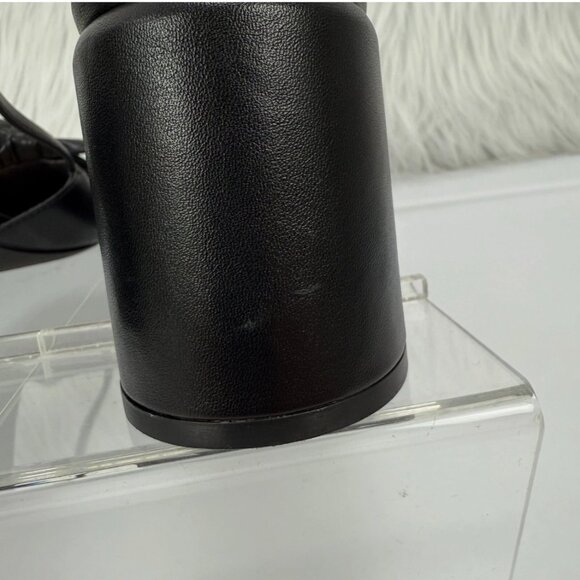 Jeffrey Campbell Baby Doll Knot Bow‎ Block Heels Chunky Black Patent Slingback - Picture 10 of 16